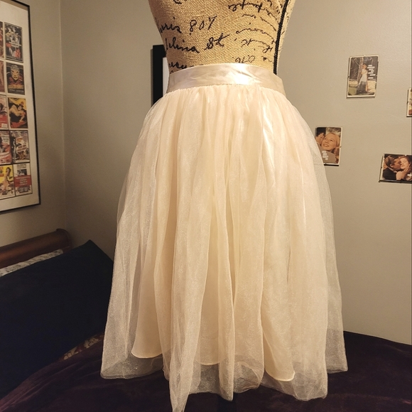 Satin + Tulle💕{Sequin Hearts}💕Skirt, Size L - Picture 3 of 5